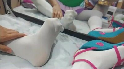 feet fetish white stocking pantyhose - pornapp.online
